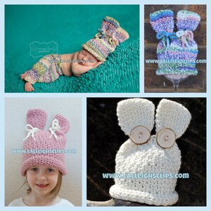 Instant Download Crochet Pattern No. 91 Textured Bunny Hat and Bottoms Size Newborn 4T image 3