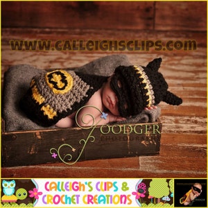 Instant Download Crochet Pattern No. 21 Batbaby and sidekick Cuddle Cape Set image 1
