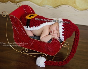 Santa Suit- Cuddle Cape Set  - Newborn Photography Prop