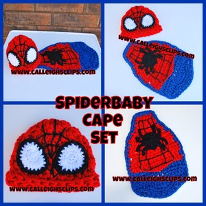 Instant Download Crochet Pattern No. 93 Spiderbaby Cuddle Cape Set image 4