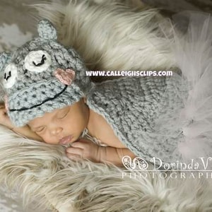 Instant Download Crochet Pattern No. 75 - Halleigh/Hayden HIppo Cuddle Cape Set