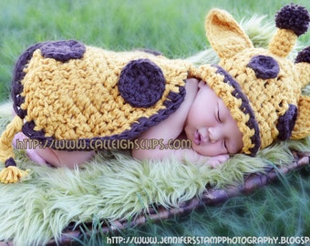 Goldie Giraffe Cuddle Critter Cape  Newborn Photography Prop