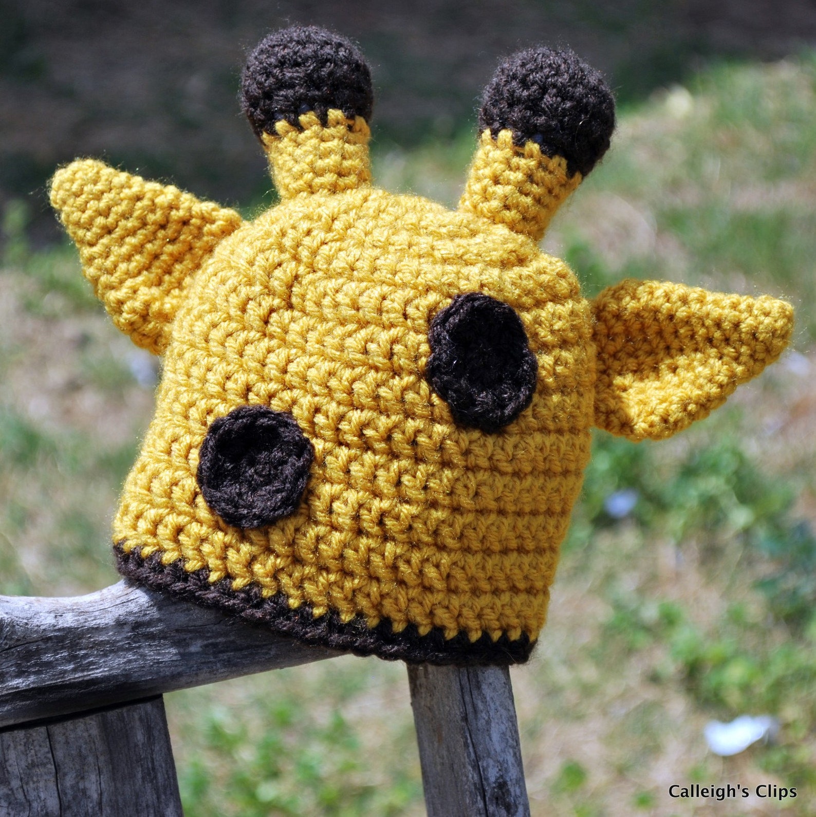 Crochet Giraffe Hat Goldenrod and Coffee Nb Kids Etsy