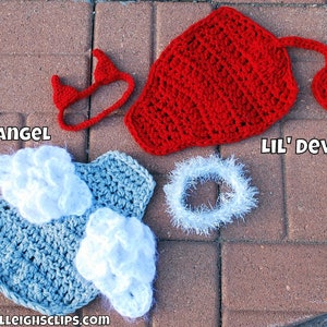 Instant Download Crochet Pattern - No 74.1 and 74.2 - Lil' Angel and Lil' Devil Bundle -Cuddle Critter Cape Sets