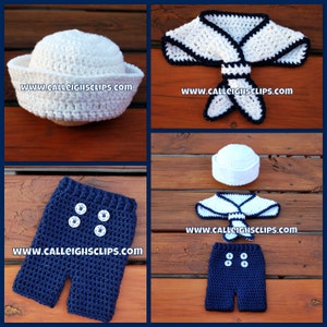 Instant Download Crochet Pattern No. 104 - Ship Shape Sailor Set