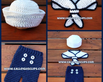 Instant Download Crochet Pattern No. 104 - Ship Shape Sailor Set