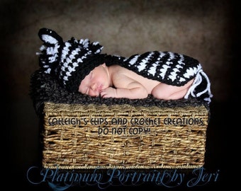 Cuddle Critter Cape - Striped Zebra - Newborn Photography Prop -