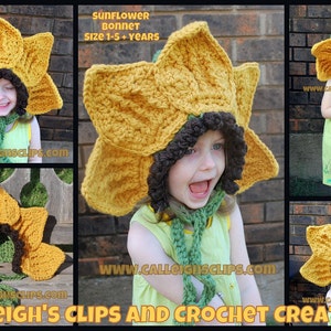 Instant Download Crochet Pattern No. 60 Flower Garden Bonnet and Leaf Cape Cover variety of sizes image 4