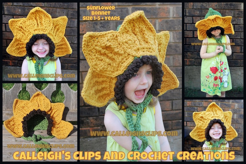 Instant Download Crochet Pattern No. 60 Flower Garden Bonnet and Leaf Cape Cover variety of sizes image 4