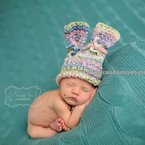 Instant Download Crochet Pattern No. 91.1 Textured Bunny Hat ONLY Size Newborn 4T image 1