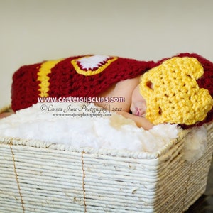 Instant Download Crochet Pattern No. 63 Man of Iron Cuddle Critter Cape Set Newborn Photography Prop image 3