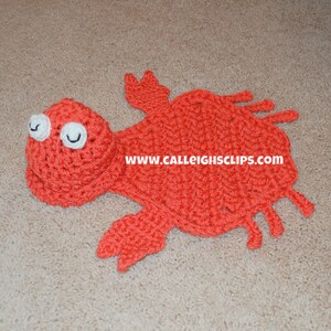 Instant Download Crochet Pattern No. 55 Coral Crab Cuddle Critter Cape Set Newborn Prop image 2