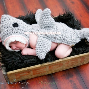 Jawsome Shark Cuddle Critter Cape Set Photography Prop image 1