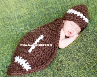 Instant Download Crochet Pattern - No 36 Football - Newborn Photography Prop