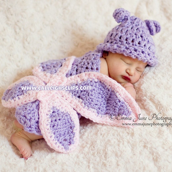 Instant Download Crochet Pattern - No 14 Butterfly - Cuddle Critter Cape Set  - Newborn Photography Prop