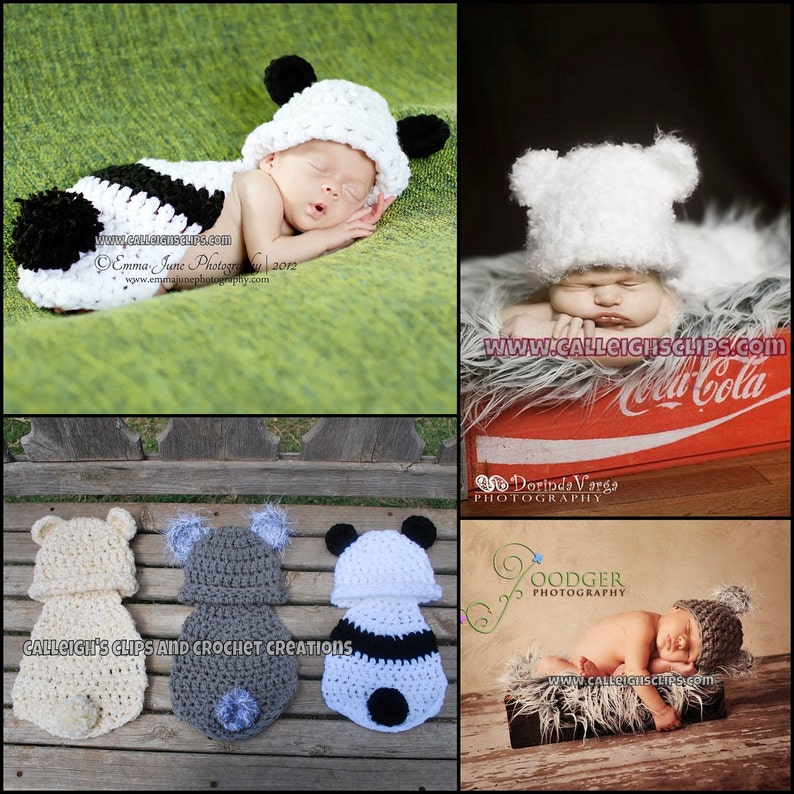 Cuddle Critter Cape Basic Bear Newborn photography prop Koala, Polar, Teddy or Panda image 1