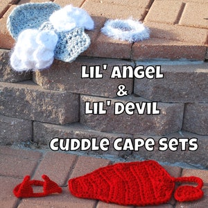 Lil' Devil Cuddle Critter Cape Set Newborn Photography Prop image 2