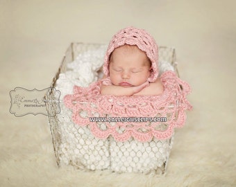 Emma Bonnet and Vintage Doily Cape Newborn photography prop