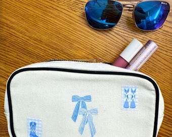 Cowgirl Makeup Bag • Coastal Western Travel Pouch • Rodeo Cosmetic Tote