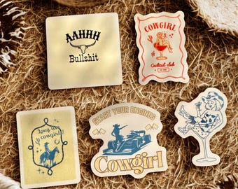 Western Cowgirl Sticker Pack | Rodeo Vinyl Decals | Cowboy Girl Stickers