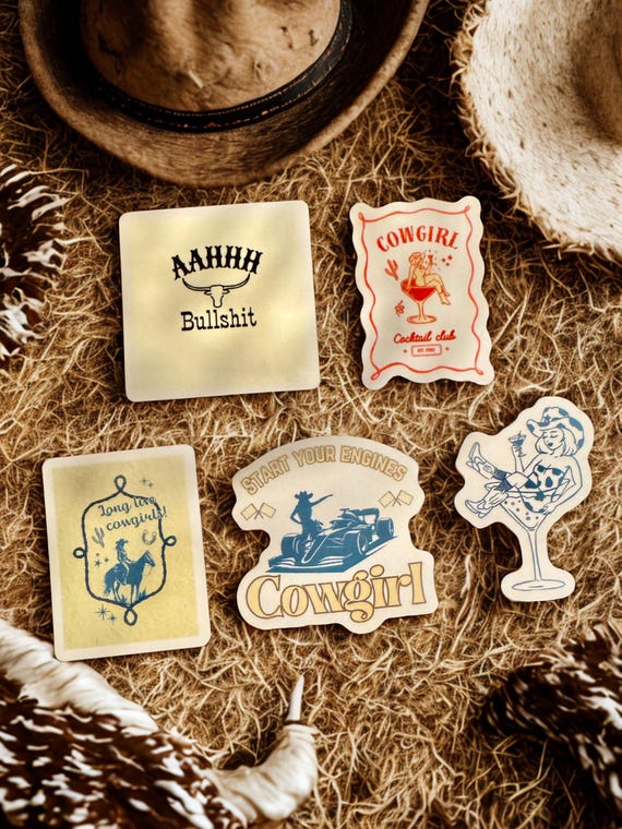 Coastal Cowgirl Sticker Pack | Western Vinyl Decals | Waterproof Laptop & Cup Stickers | Beachy Cowgirl Gift