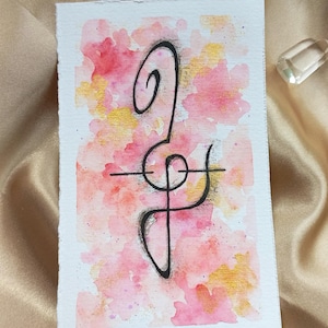 Talismano per il potere personale -Eliris, custode del sé radioso- dipinto a mano su carta.