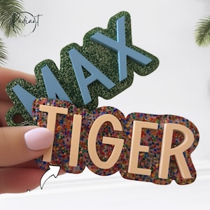 Personalized Name Acrylic Keychain, Custom and Unique Personalized Keychains, Backpack Keychain, Name Tag, Kids School Bag keychain