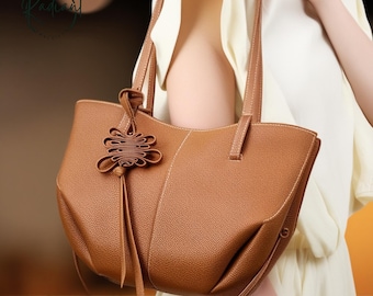 Echtleder Umhängetasche | Damen Achseltasche | Große Kapazität Rindsleder Handtasche | Frauen Arbeitstasche | Geschenk für Sie