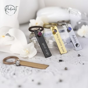 Stainless Steel Keychain, Custom Engraved Key Chain Personalized Gifts for Him, Best Friend Gifts Gifts for Mom Birthday Gift Boyfriend