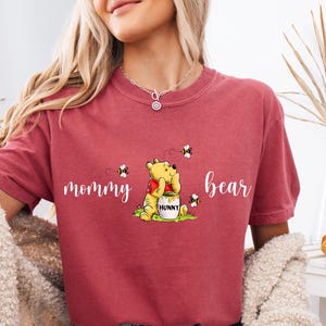 Mama Bär Shirt Winnie Puuh, süßes Mutter Geschenk, Honigbiene Mama T-Shirt, Muttertag Shirt für Mama, Cartoon Familie T-Shirt