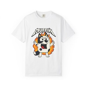 Muffin Bluey Heavy Metal Rock Band T-shirt voor kinderen en volwassenen Grappige Cartoon Graphic Tee Verjaardagscadeau Unisex cool shirt