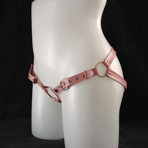 Pink Strapon Harness. Handmade from Faux-Leather for Pegging with Class & Style !