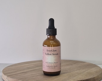Tallow Face Serum | Bakuchiol + Frankincense | Grass-Fed Herbal Infused | Collagen-Boosting + Glow-Enhancing + Anti-Aging + Acne Healing