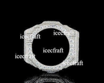 Luneta zegarka Iced Out GA2100 | Koperta VVS Moissanite Spiked Octagon Mod