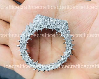 Moissanite Iced Out Gehäuse für 2100 | Vergoldete Abdeckung Digitaluhr Gehäuse Diamant