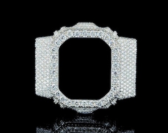 Iced Out DW5600 Bezel | VVS Moissanite 5600 Custom Watch Case Upgrade, Hip Hop Style