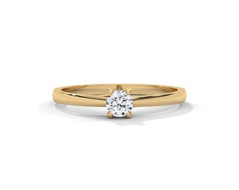 Rundschliff Diamant Solitär Ring, IGI-zertifiziert