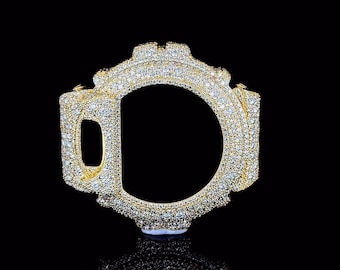 Iced Out Uhrenkasten für 6900 Style | VVS1 Moissanite Custom Bezel Upgrade