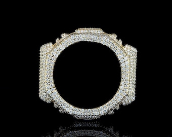 luxury men's diamond watch Iced out gold bezelMoissanite for 2100 | Gold Plated Cover