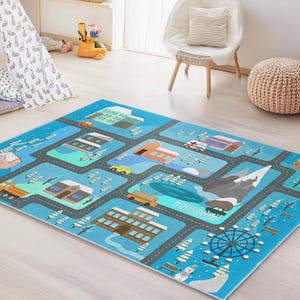 Winterwunderland Kinderspielteppich, Rechteckige Spielmatte für Kinder, Interaktiver Kinderteppich, Interaktiver Kinderspielteppich