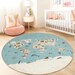 World Map Interactive Kids Round Rug, Animal Themed Play Mat ...