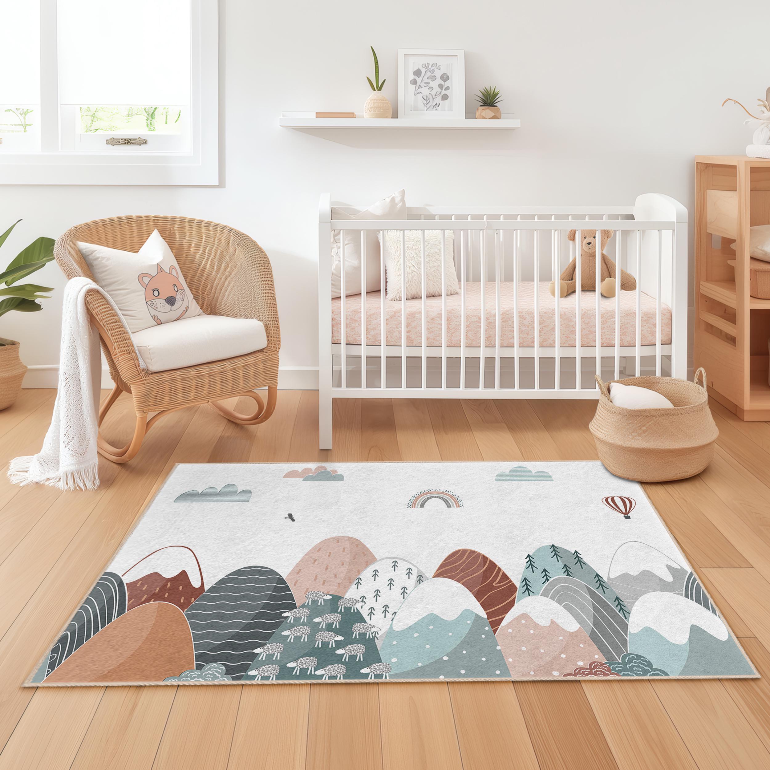 Mountain Landscape Kids Rug, Soft Nursery Playroom Carpet - Etsy