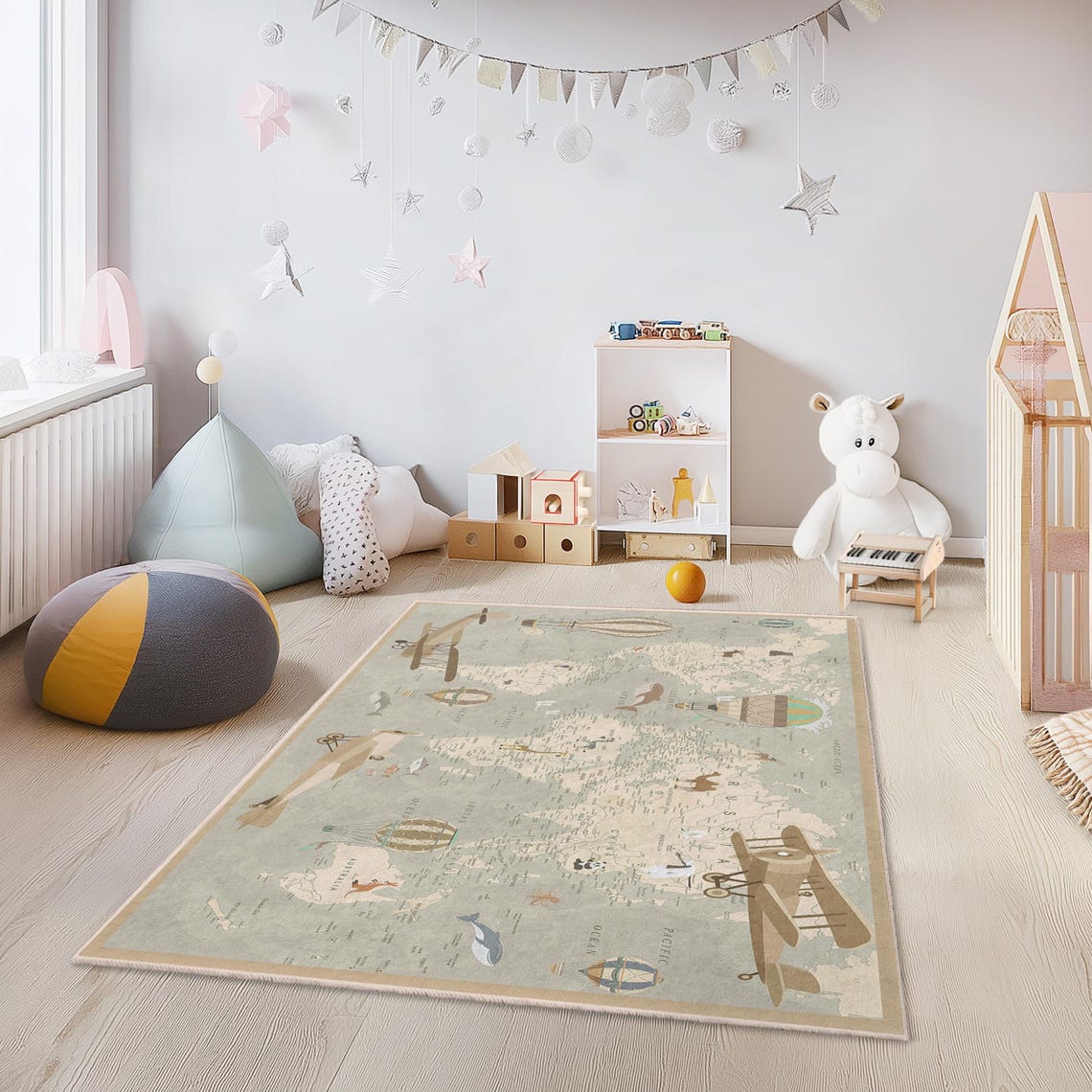 World Traveler Helicopter Flatweave Indoor Kids Area Rug main image 1