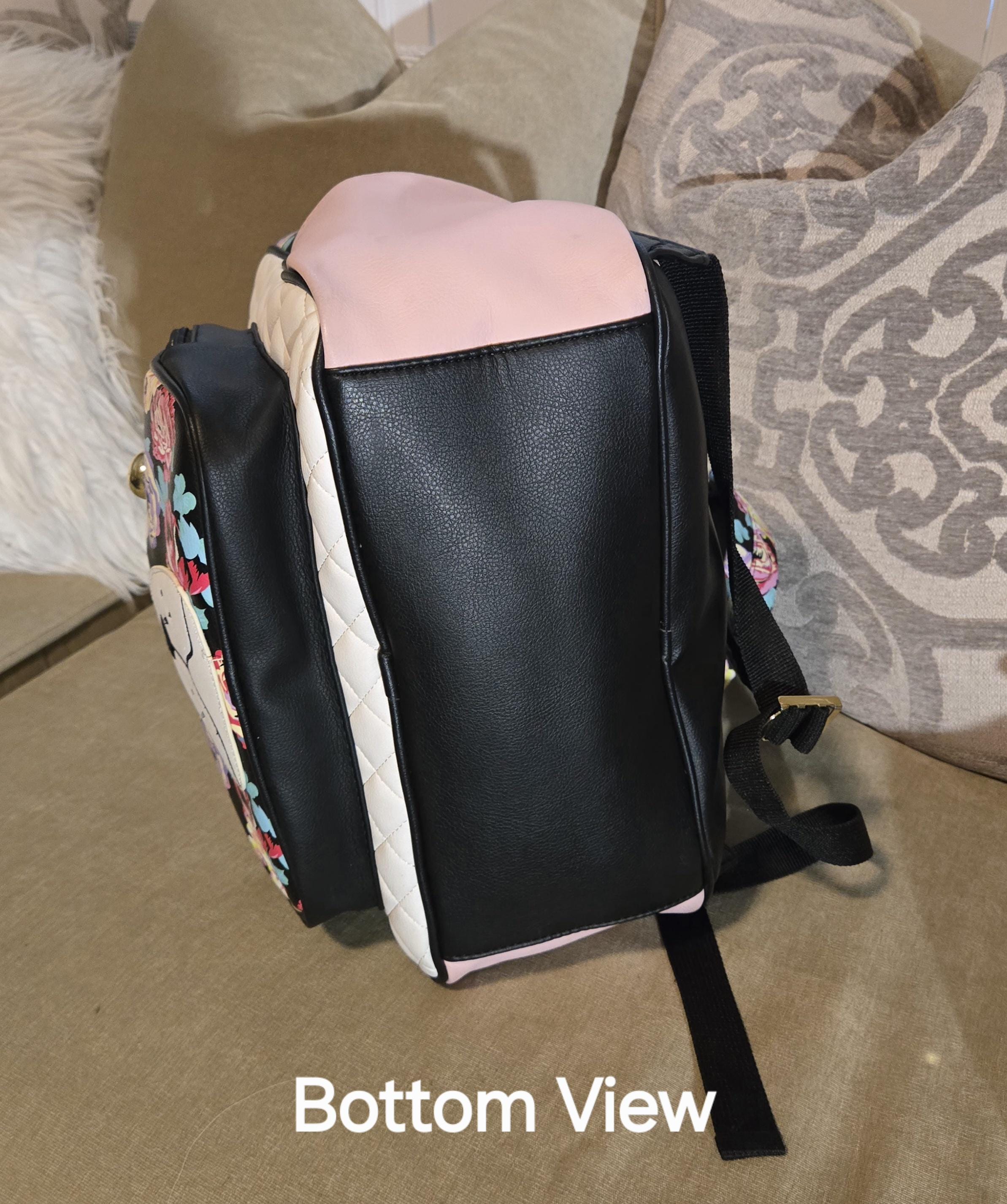 Betsey Johnson Quilted French Bulldog Mini Backpack Black Faux Leather Betsey Johnson French Bulldog Convertible | Mercari main image 4