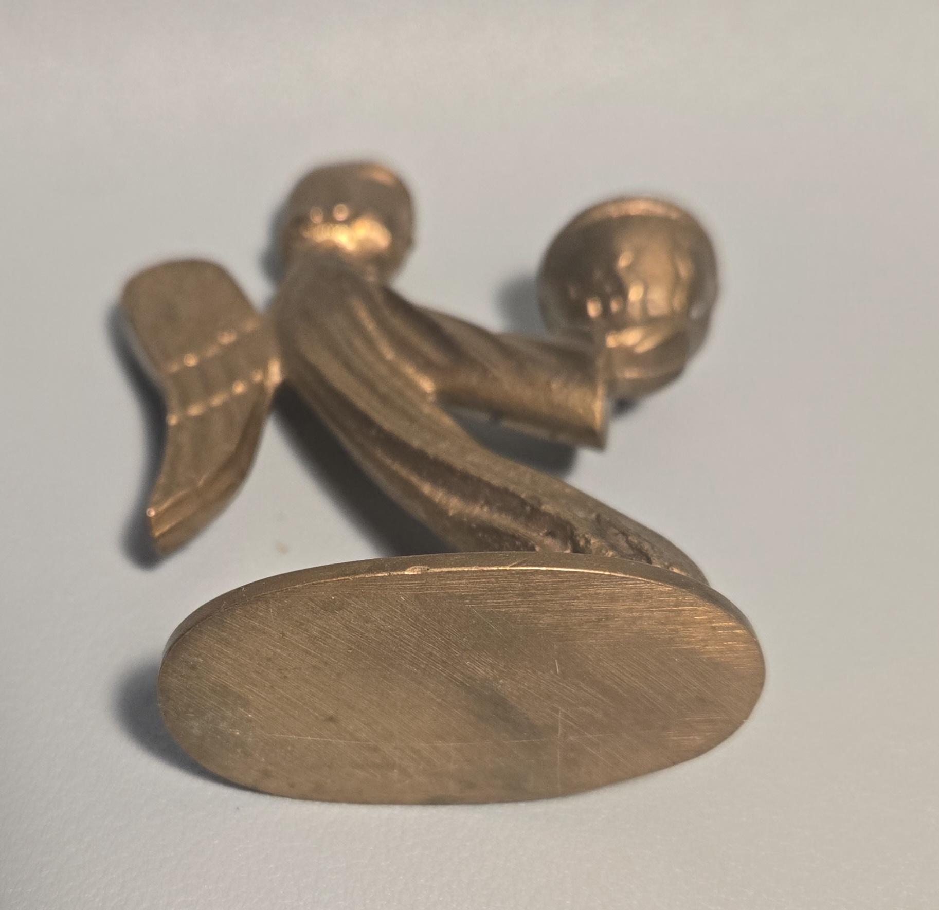 1940年代ヴィンテージ真鍮製天使型キャンドルホルダー - ドイツ製