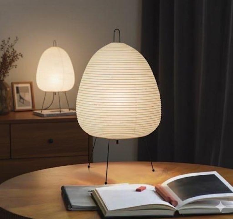 Japanese Akari Noguchi Lamp – Rice Paper Table Lamp – Minimalist Zen ...