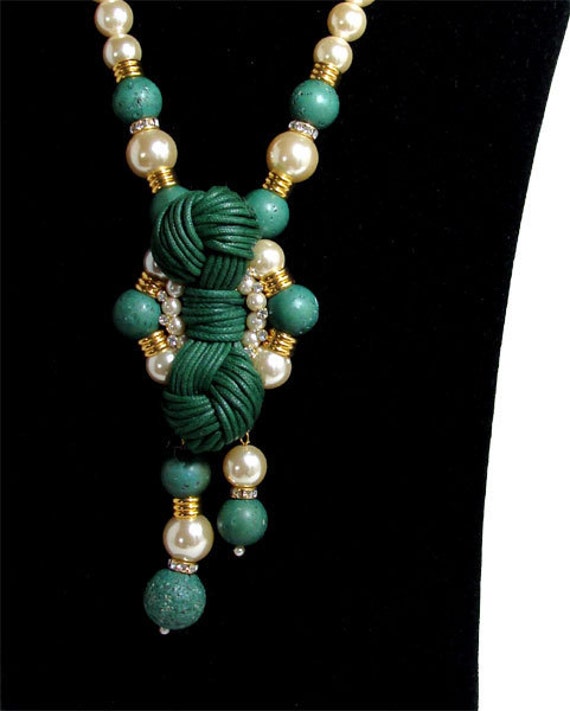 SALE! Vintage Maya Mixed Media Art Deco Necklace … - image 2