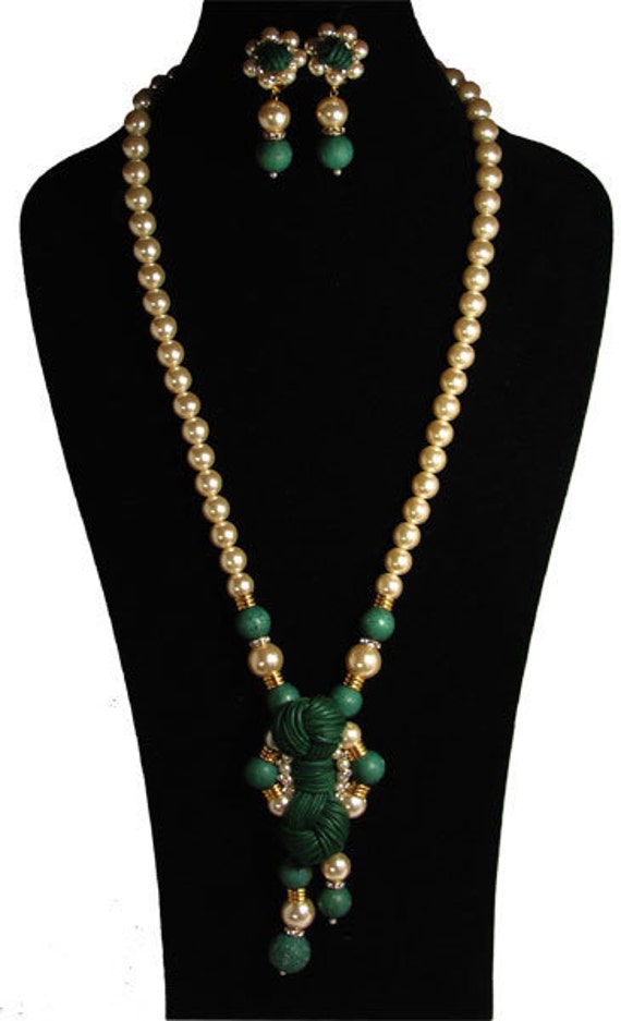 SALE! Vintage Maya Mixed Media Art Deco Necklace … - image 1