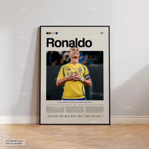 Cristiano Ronaldo Poster, Ronaldo Al Nassr Wall Art, Framed Ronaldo Print, Al Nassr Ronaldo Decor, Ronaldo Fan Gift Idea, Sport Poster