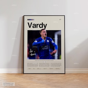 Jamie Vardy Poster, Vardy Leicester Print, Framed Vardy Art, Leicester Fan Gift Idea, Jamie Vardy Decor, Leicester Icon Poster